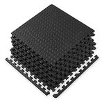 Gaiam Essentials Interlocking Exercise Mat, Square Puzzle Foam Tiles Home Gym Fitness Mat Workout Flooring, Multi-Purpose Use in Garage, Basement, Kids/Baby Play Areas, 23.5" x 23.5" x 0.48" Thick