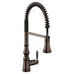 Moen S73104ORB Weymouth One-Handle Spring Pulldown Kitchen Faucet with Power Boost, Oil Rubbed Bronze