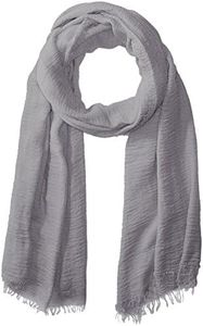 Tickled Pink Insect Shield Bug Repelling Classic Sheer Long Lightweight Vintage Scarf for Summer 38 x 70" - Gray