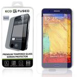 Eco-Fused Premium Tempered Glass Screen Protector compatible with Samsung Galaxy Note 3 – Real Glass Screen Protector with Oleophobic Coating Compatible with Samsung Galaxy Note III – Anti Fingerprint / Anti Scratch