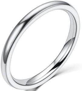 Jude Jewelers 1.5mm Stainless Steel Classical Plain Stackable Wedding Band Ring (Silver, 9)