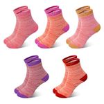 TRAMLE Girls Kids Thick Socks,5Pairs (10-14Years) thick thermal warm winter walking socks for girls,toddler striped hiking socks