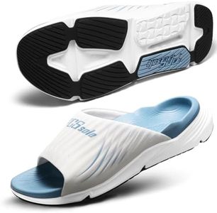 PCSsole Women's Recovery Sandals with High Arch Support – Orthotic Sport Slides with Cushion Sole, Open Toe Comfort Slippers for Plantar Fasciitis, Flat Feet & Heel Pain