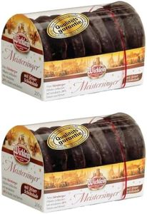 Wicklein Meistersinger Lebkuchen Dark Chocolate Holiday Cookie 20% Nuts, 7 oz. Two Pack