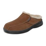 Orthofeet Innovative Orthopedic Slippers for Men - Ideal for Plantar Fasciitis, Foot & Heel Pain Relief. Arch Support Slippers, Cushioning Ergonomic Sole & Extended Widths - Asheville Brown