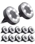 KALAHOL 2024 Upgraded Solar Lights Outdoor Garden 12 Packs, IP68 Waterproof Solar Ground Lights, 8 LEDs Decking Lights Solar Powered, Solar Disk Lights for Pathway Yard Walkway Patio Lawn - Cold White