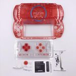 JMXLDS New Replacement PSP 3000 Full Housing Shell Cover with Buttons Screws Set - Clear Red