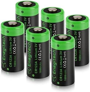 Enegitech CR123A 3V Lithium Battery, 123 3 Volt Lithium Battery, for Home Security Sensor Motion Sensor Door Lock High Intensity Flashlights Long-Lasting Non-Rechargeable (CR123A 6 Pack)