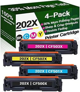 CF500X CF501X CF502X CF503X 202A 202X Toner Cartridges Compatible with HP Color Laserjet Pro M254dw M280nw M281fdn M282fdw（4 Pack