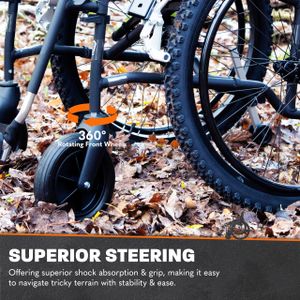 MobiQuip All Terrain Adult Wheelchair – Lightweight Aluminium, 18" Seat, Easy-Fold, Silver