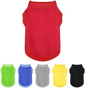 Elevate Your Dog's Fashion Quotient with Colorful and Breathable Sleeveless Cotton Shirts! Perfect Pet Apparel for Small to Medium Dogs Red M