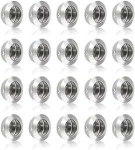 LDEXIN 20Pcs Round Recessed Finger Pulls Handles, Stainless Steel Brushed Nickel Finish for Pocket Door, Sliding Barn Doors, 1.37" / 35mm