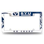 Rico Industries Byu All Over Chrome License Plate Frame