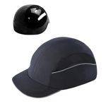 Lightweight Safety Hard Hat Baseball Bump Cap Head Protection Cap Breathable Hat Head Protection Cap for Low Risk Place(Black-M)