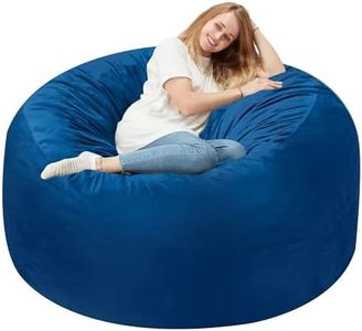 Homguava 3FT Bean Bag Chair: 3' Bean Bags with Memory Foam Filled, Large Beanbag Chairs Soft Sofa with Dutch Velet Cover 3 Ft(36"×36"×24")-Blue