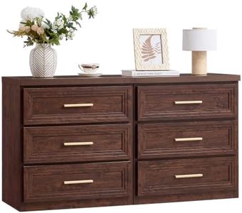 RWYHG Night Stand Set of 2 with 3 Drawer 26" Fluted Wooden Tall Nightstand Metal Handle for Bedroom Living Room Bedside Table Modern Style Furniture Walnut