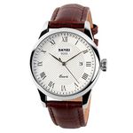 SKMEI Brand Men’s Quartz Watches Waterproof Leather Strap Casual Calendar Business Wrist Watches Analog (Brown+Silver)