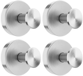 BKV Suction Cup Hooks for Glass Window,Removable Shower Hooks for Inside Shower,Metal Towel Hooks for Bathrooms,4 Pack(Silver)