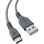 TECHGEAR STRONG High Durability Braided USB C Charging Data Cable (1m/3.3ft) for USB Type-C Compatible with iPad Pro 11" 12.9" 2024 2022 2021, Mini 6, iPad Air 4 / 5th / 6th, iPad 10th 2022 - Silver