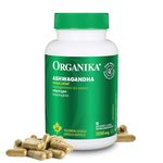 Organika Canadian-Made Ashwagandha- Stress Relief, Sleep Aid, Mood Enhancement, Thyroid and Blood Sugar Balance- 60 vcaps
