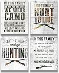 Fishing and Hunting Decor Wall Art Set of 4 - Gifts for Hunters & Fisherman - Hunting Wall Art Decor - Rustic Hunting Cabin Decor - Farmhouse Hunting Wall Decor - 8x10 unframed prints