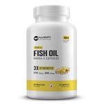 YouWeFit Omega-3 Fish Oil (30 Capsules)| 1250mg Triple Strength Fish Oil Capsules (540mg EPA & 360mg DHA) | No Fishy Burps | For Joint & Heart Health