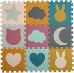 PLAY 10 Baby Play Mats for Floor, Foam Baby Play Mat, Play Mat Foam, Foam Play Mat Shapes Puzzle Mat 9 Pieces