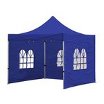 THESHELTERS - 10x10 ft Gazebo Outdoor Tent Super Heavy Duty (28Kgs) Water Proof Tent, with 3 Side Window Covers, Canopy Tent/Portable & Foldable - 2 mins Fast Installation (Blue)