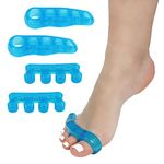 Premium Gel Toe Separators, Straighteners & Spacers | Hammer Toe & Bunion Corrector For Men & Women | Use for Pedicure, Yoga & Running (US Shoe Size 10 & Above)