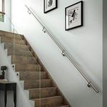 Stairs Staircase Handrail Banister Rail Support Kit 3.6m Polished Stainless Steel 40mm