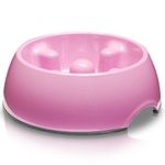 Dogit Go-Slow Anti-Gulp Dog Bowl, Small, 300 ml, Pink