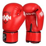 RXN Non-Stop Amateur World Star Competition Boxing Gloves All Leather (Red, 10oz) BG-11