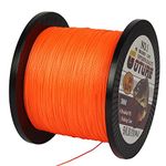 Goture Super Strength Braided Fishing Line - Abrasion Resistant - No Stretch & Low Memory - Thin Diameter - Braided Line, Orange, 4Strand-547Yds-20LB-0.18mm