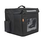 Delivery Champ Polyester Maxim Insulated Water Stain Repellent Food Pizza Modern Courier Delivery Bag 67 Litres 16X16X16 Inches (Extra Large, Black)