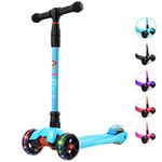 Allek Kick Scooter B02, Lean 'N Glide Scooter with Extra Wide PU Light-Up Wheels and 4 Adjustable Heights for Children from 3-14yrs (Aqua Blue)