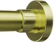 Ausemku Shower Curtain Rod 32 to 80 Inch - 1 Inch Diameter Never Rust Non-Slip Spring Tension Curtain Rod No Drilling Stainless Steel Telescoping Rod, Gold