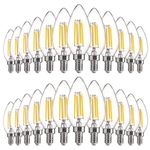 FLSNT 24 Pack Dimmable LED Candelabra Bulbs, 40W Equivalent LED Chandelier Light Bulbs, E12 Base, 5000K Daylight