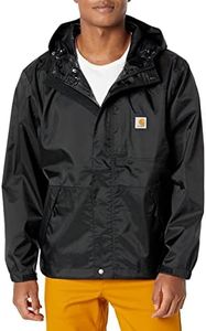 Carhartt Men's Loose Fit Midweight Rain Jacket, Black, 3X-Large