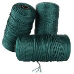 2263FT #36 Bank Line Twine Green No.36 Twisted Seine Twine Strong Nylon nylon twine string for Fishing, Camping, Outdoor Survival, Decoy Lines, Netting Crafting, Home Improvements, 3PCS