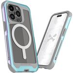 Ghostek Atomic Slim for iPhone 15 Pro Case, Compatible with Magnetic MagSafe Accessories, Aluminum Iridescent Fluorescent Bumper, Heavy Duty Protection (6.1 Inch, Prismatic)