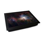 Portable Lap Desk Tray (Orion Nebula) Handmade Wooden Frame, Beanbag Cushioned Bottom | Computers, Laptops, Meals, Food | L0130 Black