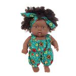 Asudaro Lifelike African American Reborn Baby Doll, Real Looking Baby Dolls for Girls,Washable Soft Body for 3 Years Old Girls,8in Black Baby Doll