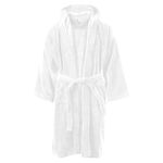 Kids Bathrobe Boys Girls 100% Egyptian Cotton Luxury Velour Towelling Hooded Children Dressing Gown Soft Fine Comfortable Nightwear Terry Towel Bath Robe Lounge Wear Housecoat(White,10-12Years)