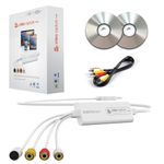 VHS TO Digital Converter, USB Video Capture Card, Video Capture Device, RCA TO USB Converter,Convert VHS VCR Hi8 Mini DV to Digital/DVD,For Tape Player Camcorder Camera PC TV,Windows Mac OS Compatible