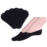 FEPITO 6 Pairs Cotton No Show Socks for Women Non Slip Ultra Low Cut Casual Socks Women's No Show Liner Socks for Sneaker Loafers (Black)