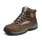 NORTIV 8 Men's Safety Steel Toe Work Boots Waterproof Construction Boots Brown Size 9.5 M US Rockfor-STL