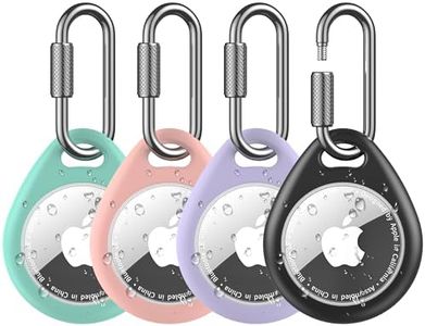 SPGUARD Apple Air Tag Holder (1st/2nd Generation)- 4 Pack Air Tagholder Keychain with Professional Carabiner, Waterproof & Shockproof TPU Air Tag Case 2/1 for Keys, Backpacks, Pets, Luggage, Kids