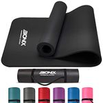 Bionix Exercise Yoga Mat with Carry Handle Strap - Extra Thick NBR Yoga Mats for Women and Men - 180cm x 60cm Durable, Non Slip Mat - Gym Mats for Home, Camping, Pilates and Workout