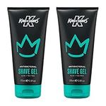 King of Shaves Antibacterial Shaving Gel for Men, Low Foam for A Precise Shave, Suitable for All Skin Types, Clear Shaving Gel for Men, 2x175ml