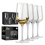 WOTOR White Wine Glasses Set of 4, Hand Blown Crystal Wine Glasses with Long Stem, 15 oz Red and White Wine Glasses with Great Gift Packaging, Light, Large, Modern Wine Glasses (Clear)